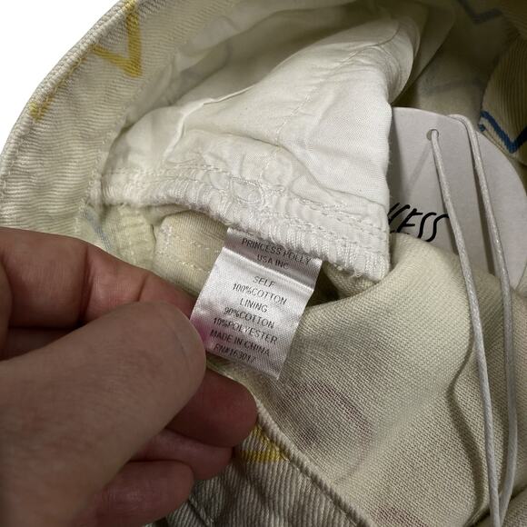 Princess Polly Emerson Pants Peace Love Ecru Doodle Size 6 - Picture 7 of 7